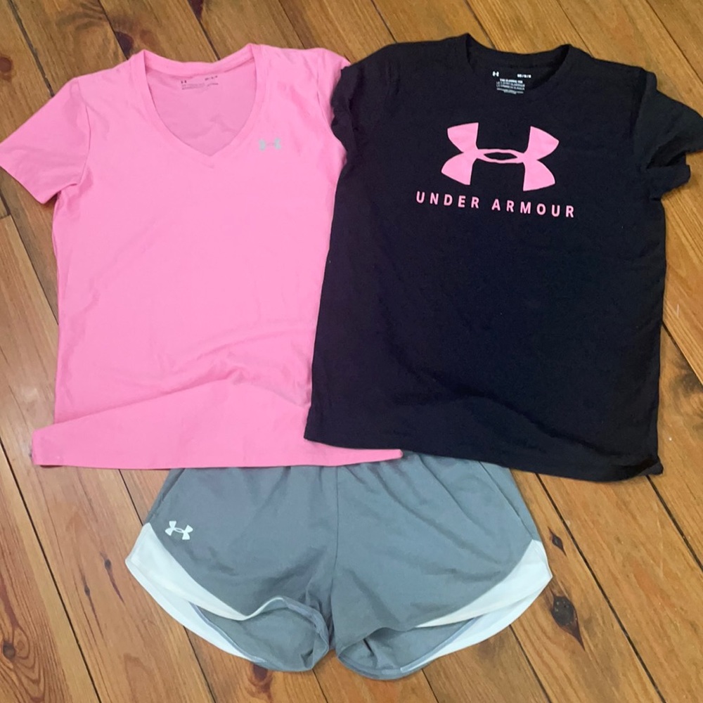 Under Armour shirt and shorts